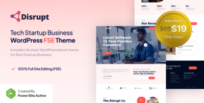 Disrupt - Tech Startup Business FSE WordPress Theme