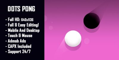 Dots Pong - HTML5 Game + Mobile Version! (Construct 2 Construct 3 CAPX)