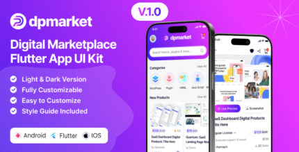 Dpmarket - Digital Marketplace Multi-Vendor Flutter App UI Kit Android iOS Mobile App