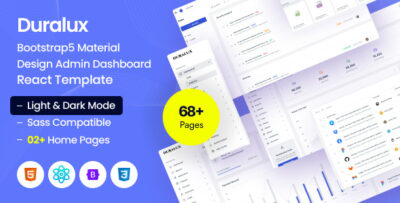 Duralux - CRM Admin & Dashboard React JS Template