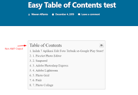 Easy Table of Contents for AMP