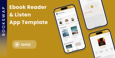 Ebooks Reader and Audiobooks Listen App template in Ionic BookSwap