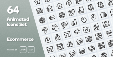 Ecommerce Animated Icons Set - Lottie Json SVG