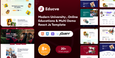 Educve-University, Online Courses & Multi Demo Education React Js Template