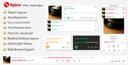 Epico - HTML 5 Pure JS & CSS Audio Player