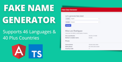 Fake Name Generator Full Production Ready App (Angular 15 & Typescript)