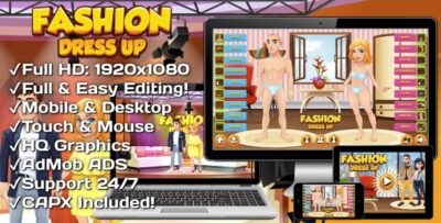 Fashion Dress Up - HTML5 Game + Mobile Version! (Construct 3 c3p)