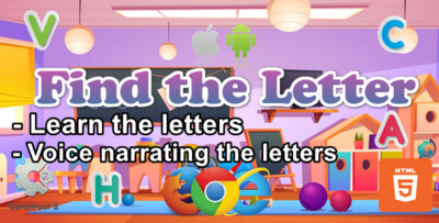 Find The Letter for kids - Educational Game - HTML5 (.Capx)