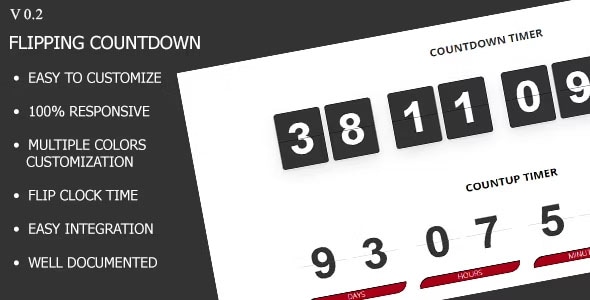 Flipping Countdown JQuery Plugin - 100% Responsive Flipping Countdown JQuery Plugin - 100% Responsive