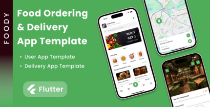 Food Ordering App Template in Flutter Food Delivery App 2 Apps User App & Delivery App Foody