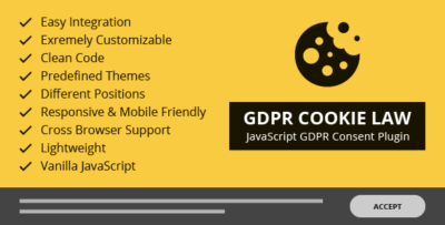 GDPR Cookie Law - Responsive JavaScript GDPR Consent Plugin