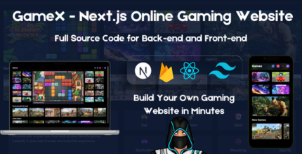 GameX - React Next.js HTML5 Web Game Site Frontend + Backend