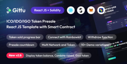 Gittu - ICOIDOIGO Token Presale Template With Smart Contract (React JS+Solidity)