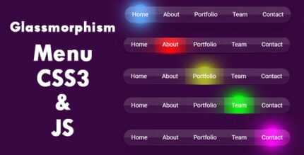 Glassmorphism Menu CSS3 and JS