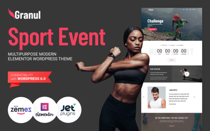 Granul - Sport Event Multipurpose Modern Elementor WordPress Theme