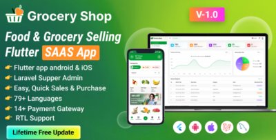 Grocery Shop - Food & Grocery Selling Flutter SAAS App with Admin panel