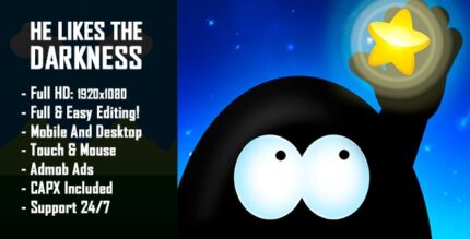 He Likes The Darkness - HTML5 Game + Mobile Version! (Construct 2 Construct 3 CAPX)