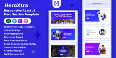 HeroXtra - React JS Hero Section Template