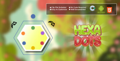 Hexa Dots Puzzle Game Construct 3 HTML5 & Android Game Templates