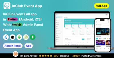 InClub Event Management in Flutter with Node.js Backend Complete event planner App