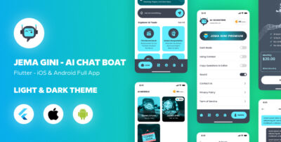 Jema Gini AI ChatBoat - Flutter Android & iOS Application + Light + Dark Theme