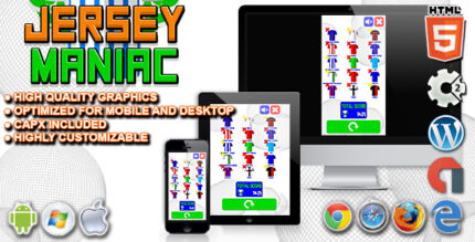 Jersey Maniac - HTML5 Construct 2 Football Quiz Game