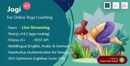 Jogi - Yoga Fitness Coaching & Training React Nextjs 14+ LMS System