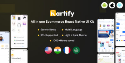 Kartify - React Native CLI eCommerce Mobile App Template