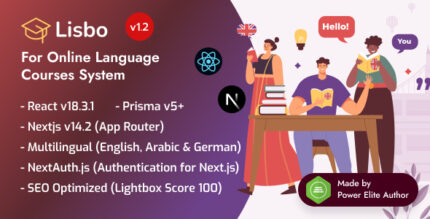 Lisbo - React Nextjs 14+ Language School Online Courses LMS System