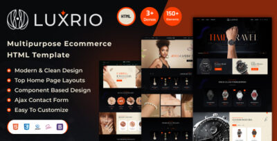 Luxrio – Multipurpose eCommerce Jewellery HTML Template