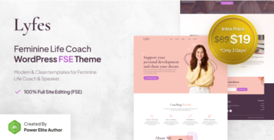 Lyfes - Feminine Life Coach & Speaker FSE WordPress Theme