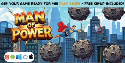 Man of Power - Construct 3 Game (HTML5, AdMob, C3P)