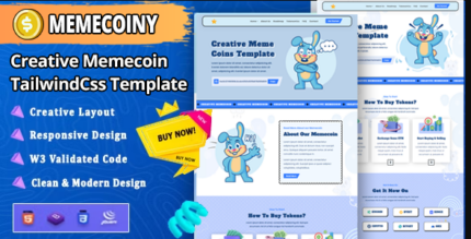 Memecoiny – Tailwindcss Meme coin ICO & Crypto Template