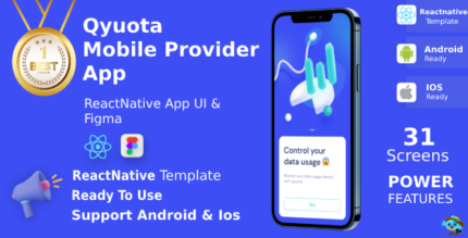 Mobile Provider TopUp App ANDROID + IOS + FIGMA UI Kit ReactNative Online Recharge