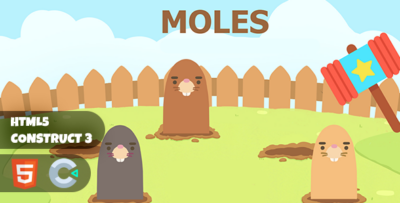 Moles Construct 3 HTML5 Game