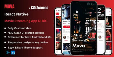 Mova - Movie Streaming React Native CLI App Ui Kit