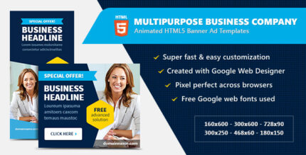 Multipurpose Business Company - HTML5 Banner Ads