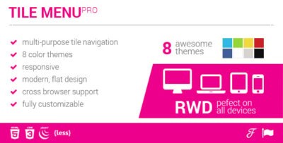 Multipurpose Responsive Tile Navigation Menu