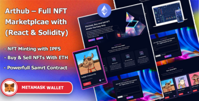 NFT Arthub - Full NFT Marketplcae with (React and Solidity) Like Opensea