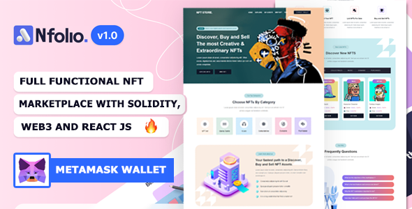 NFT Nfolio - Full Functional NFT Marketplace with React and Solidity NFT Nfolio - Full Functional NFT Marketplace with React and Solidity
