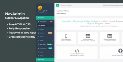 NavAmdin - Responsive Sidebar Navigation