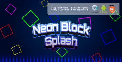 Neon Block Splash Game - Puzzle Game - HTML5, Android Construct 3 Game