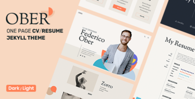 OBER - Personal Portfolio & CV Resume Jekyll Theme