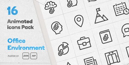 Office Environment Animated Icons Pack - Wordpress Lottie Json Animation SVG