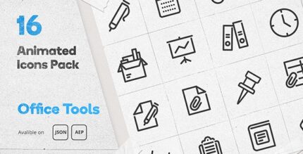 Office Tools Animated Icons Pack - Lottie Json Animation SVG