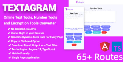 Online Text Tools, Number Tools and Encryption Tools Converter Full Production Ready (Angular 15)