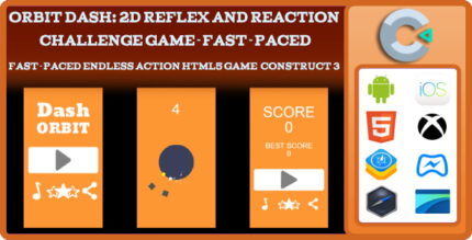 Orbit Dash 2D Reflex And Reaction Challenge Game - Fast-Paced Endless Action Html5 Game Construct3