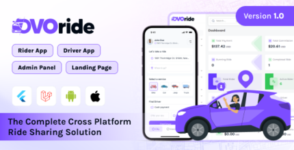 OvoRide - Complete Cross Platform Ride Sharing Solution