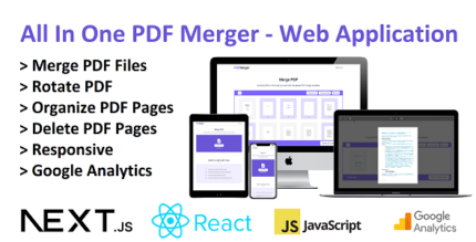 PDF Merger - Merge, Rotate, Organize, Delete & Preview PDF - React Next.js Web App