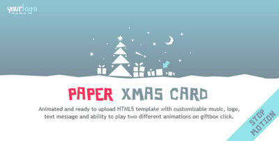 Paper Christmas Card - Animated Creative HTML5 Template